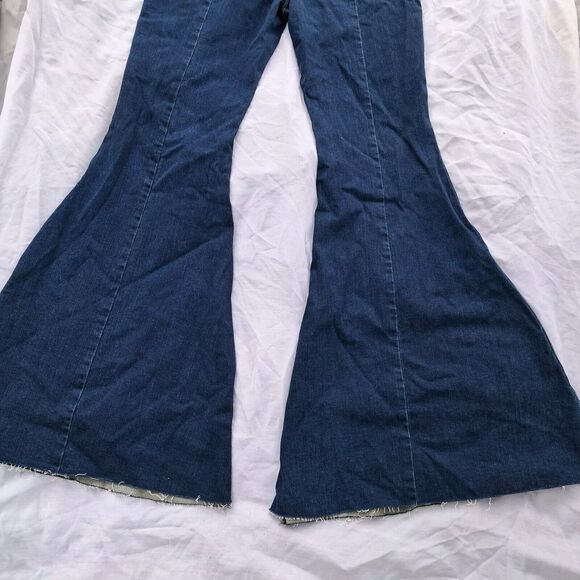 We The Free People CRVY Ma Cherie Super High Rise Lace Up Denim Flare Jeans 30 - Picture 6 of 16